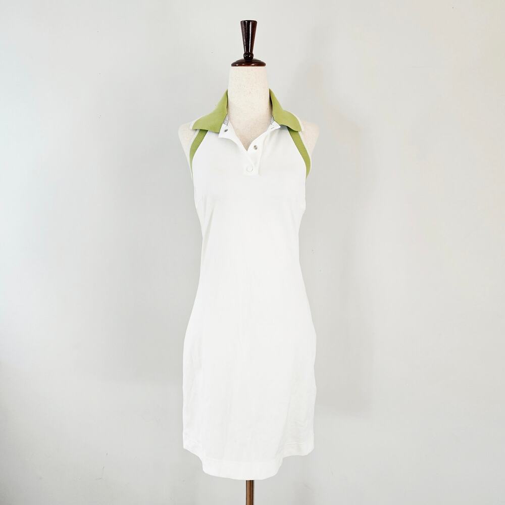 Y2k Versace Jeans Couture Mini Dress Sleeveless Collared Sporty Tenniscore - M